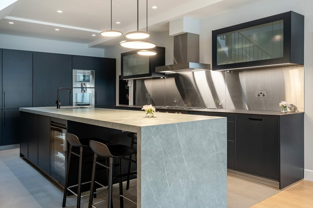 Dekton Vera With Stainless Steel | Square Kitchens at Ponsford, Sheffield