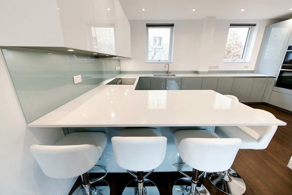 White Quartz Worktop 2 | Square Kitchens at Ponsford, Sheffield