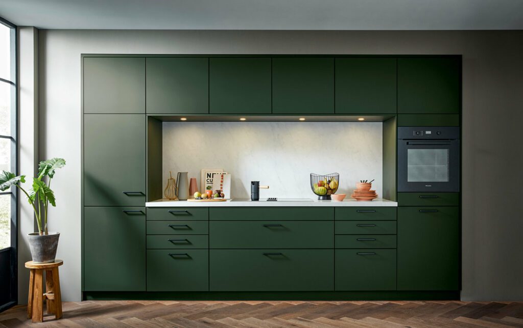 Schuller Vibrant Matt Compact Kitchen | Square Kitchens at Ponsford, Sheffield