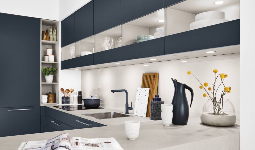 Nobilia Light Grey Stone Worktop Kitchen | Square Kitchens at Ponsford, Sheffield