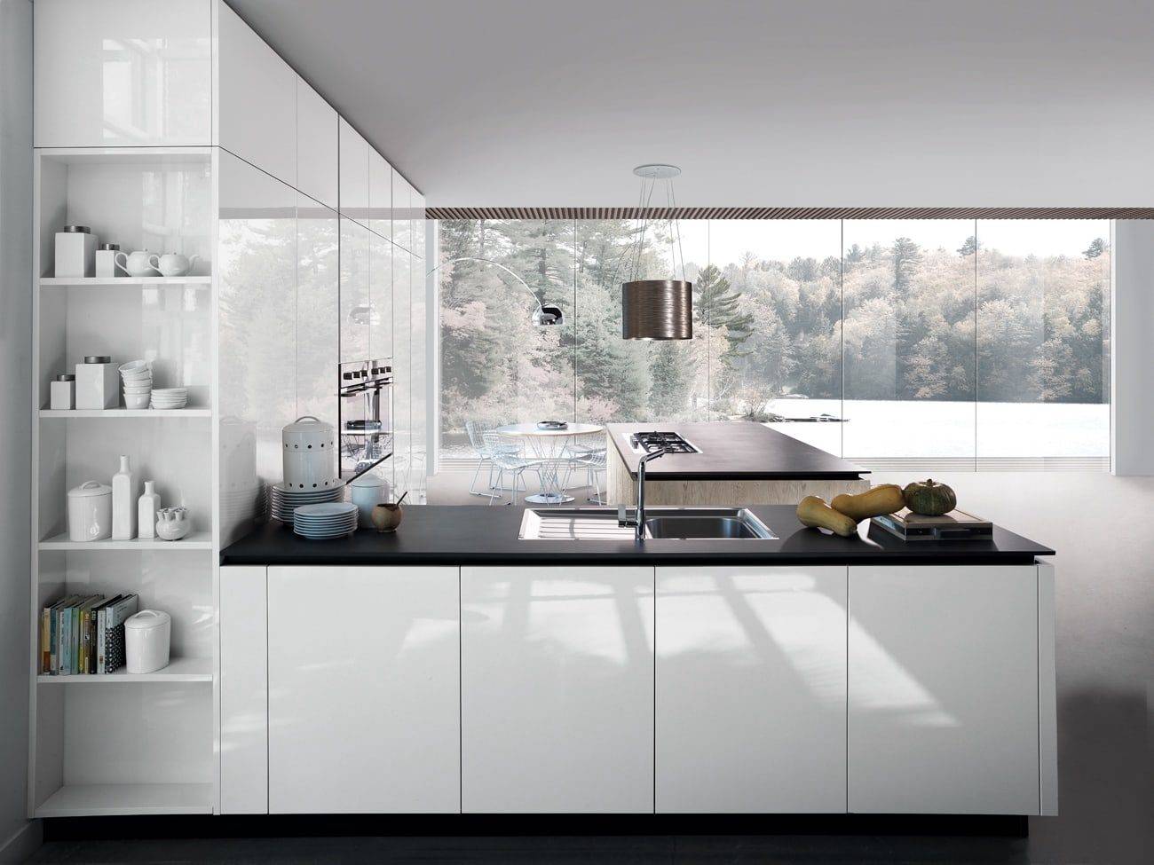 Miton White Gloss Handleless Kitchen 1 | Square Kitchens at Ponsford, Sheffield